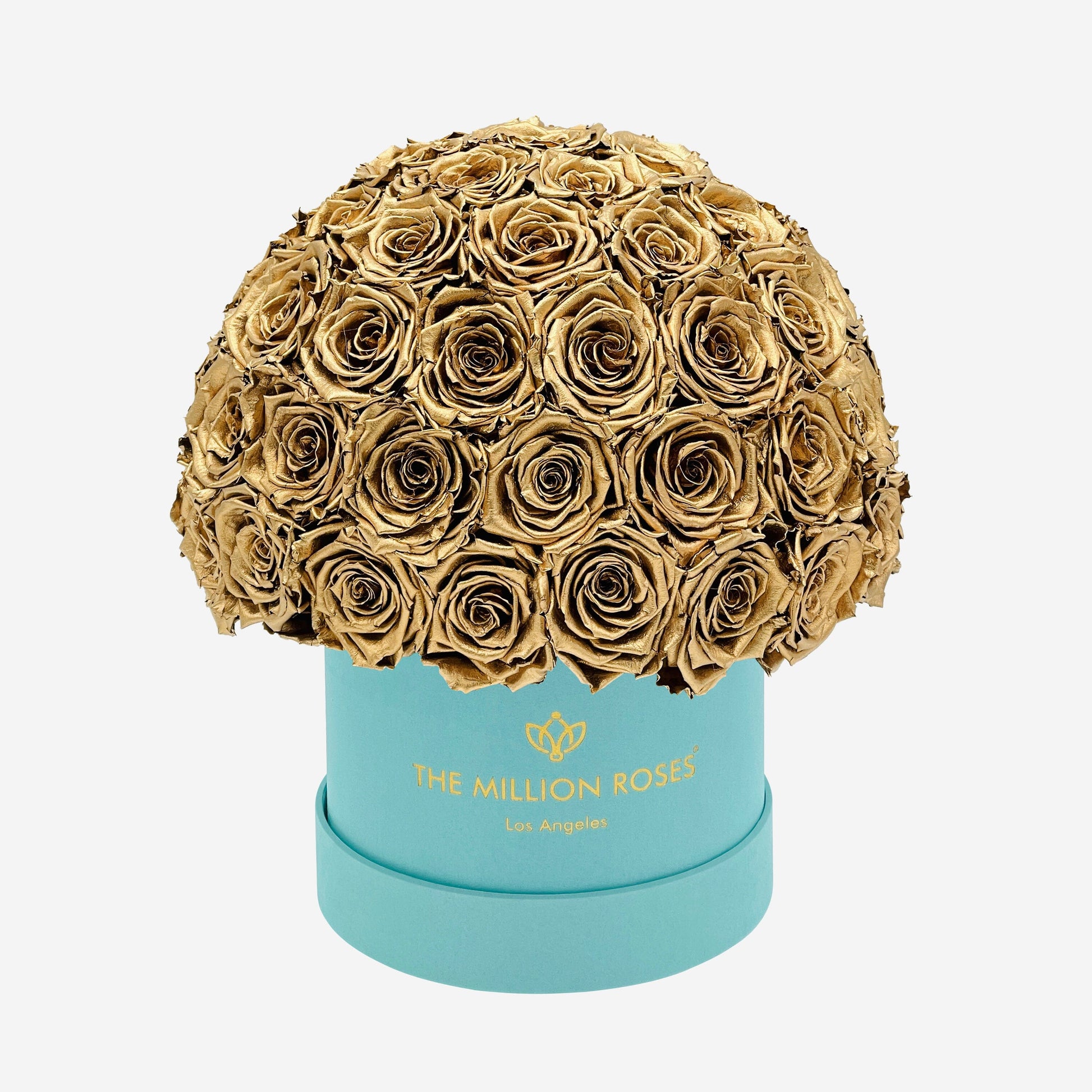 Classic Mint Green Suede Superdome Box | Gold Roses - The Million Roses