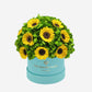 Classic Mint Green Suede Box | Green Hydrangeas & Sunflowers - The Million Roses