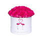 Classic White Dome Box | Flamingo Edition | Hot Pink Garden Roses - The Million Roses