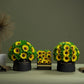 Classic Light Blue Suede Box | Green Hydrangeas & Sunflowers - The Million Roses