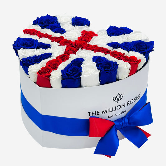 Heart White Box | Flag of UK Edition - The Million Roses