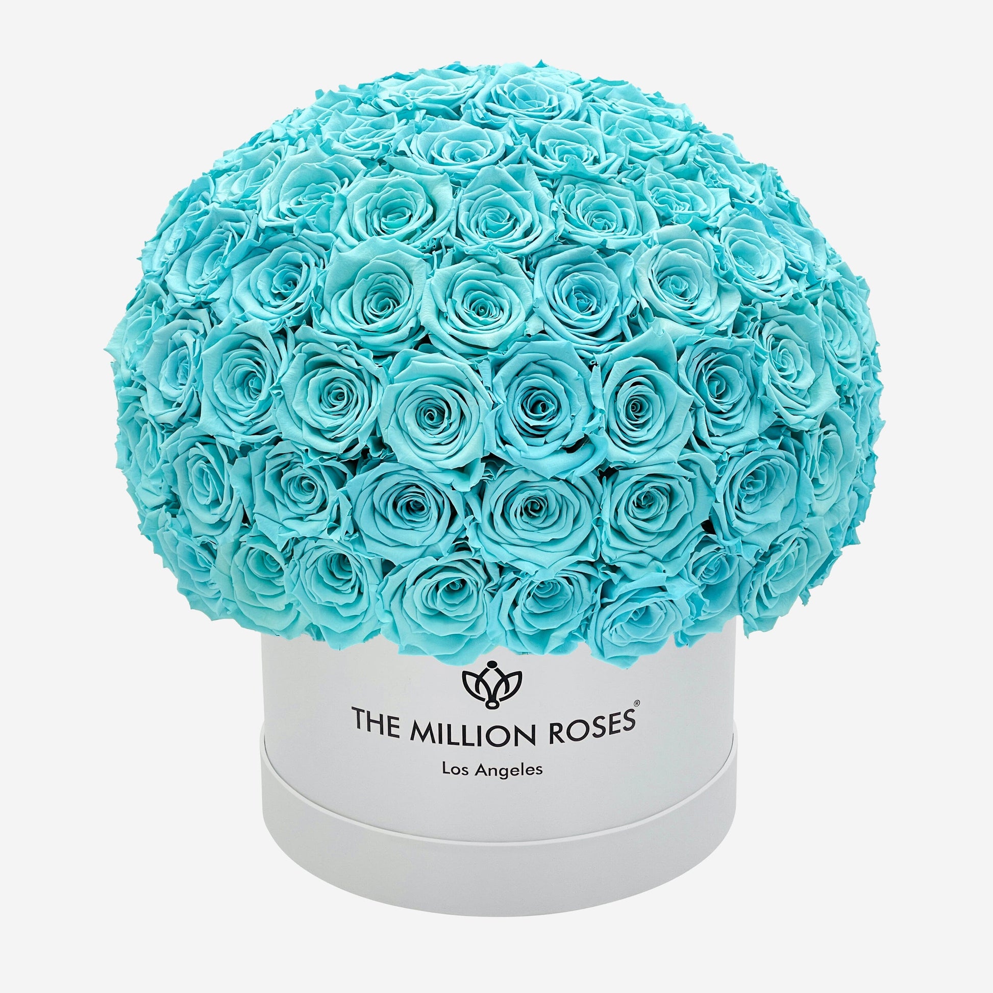 Supreme White Superdome Box | Turquoise Blue Roses - The Million Roses