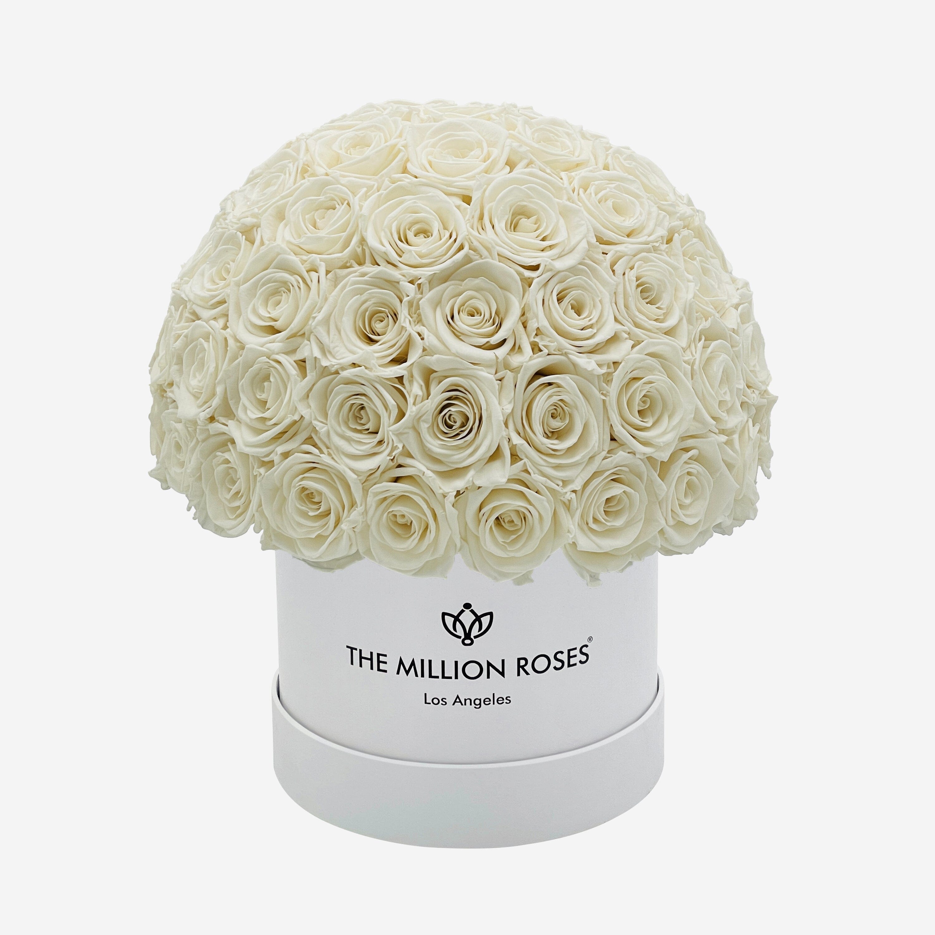 Classic White Superdome Box | White Roses - The Million Roses