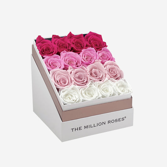 Square White Box | Pink Fade - The Million Roses