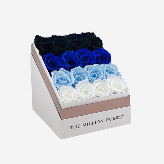 Square White Box | Blue Fade - The Million Roses