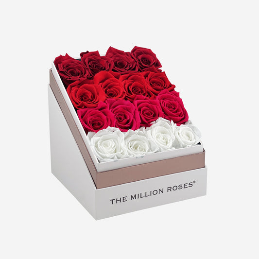 Square White Box | Red Fade - The Million Roses