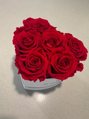 Baby Heart White Box | Red Roses