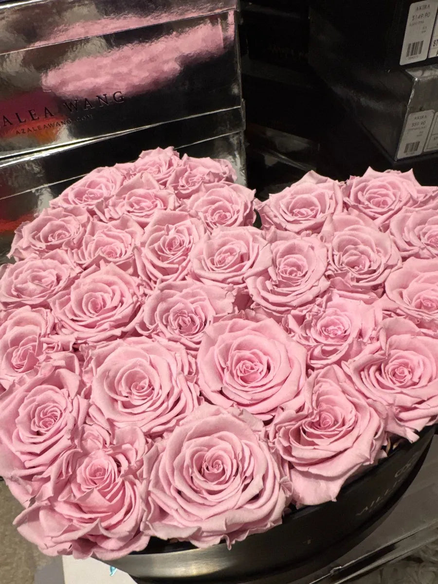 Heart Black Box | Light Pink Roses
